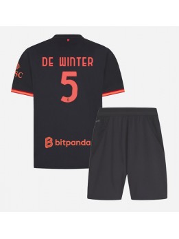 Otroški Nogometna dresi replika AC Milan Koni De Winter #5 Tretji 2026-27 Kratek rokav (+ hlače)